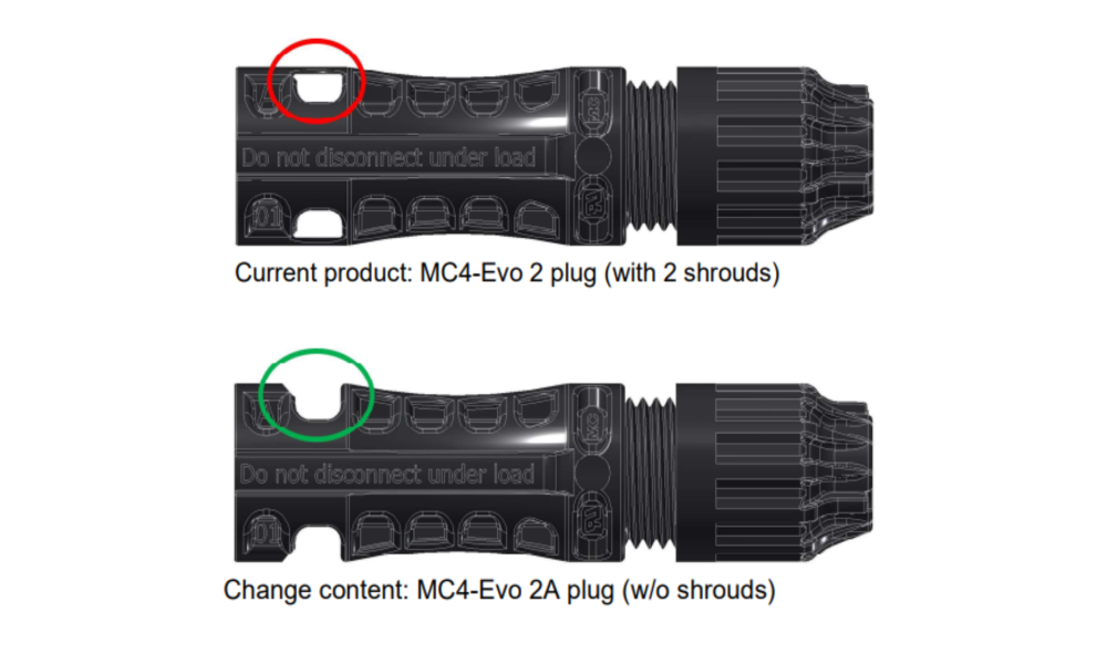 The difference between MC4-Evo 2 and MC4-Evo 2A connectors