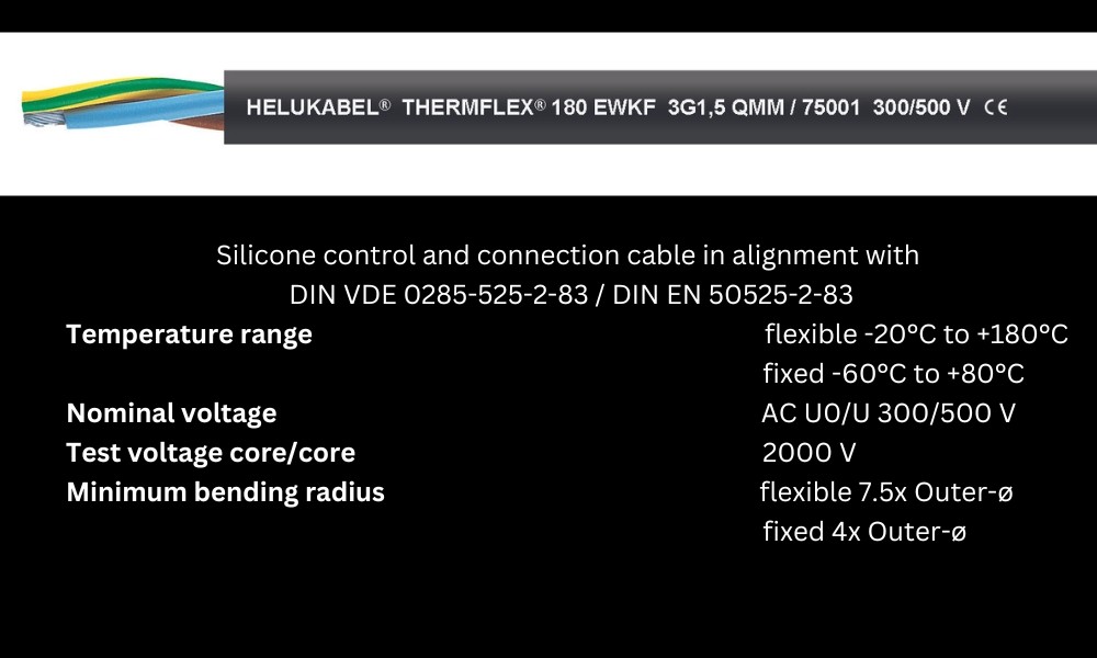 Halogen-free silicone cable THERMFLEX® 180 EWKF