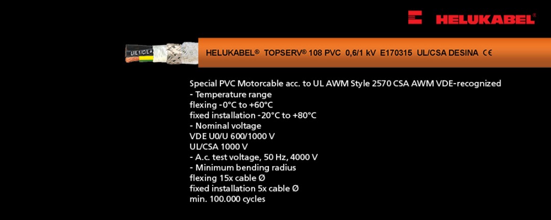 TOPSERV® PVC Cables are equipped with an insulation r to ensure electromagnetic compatibility (EMC).